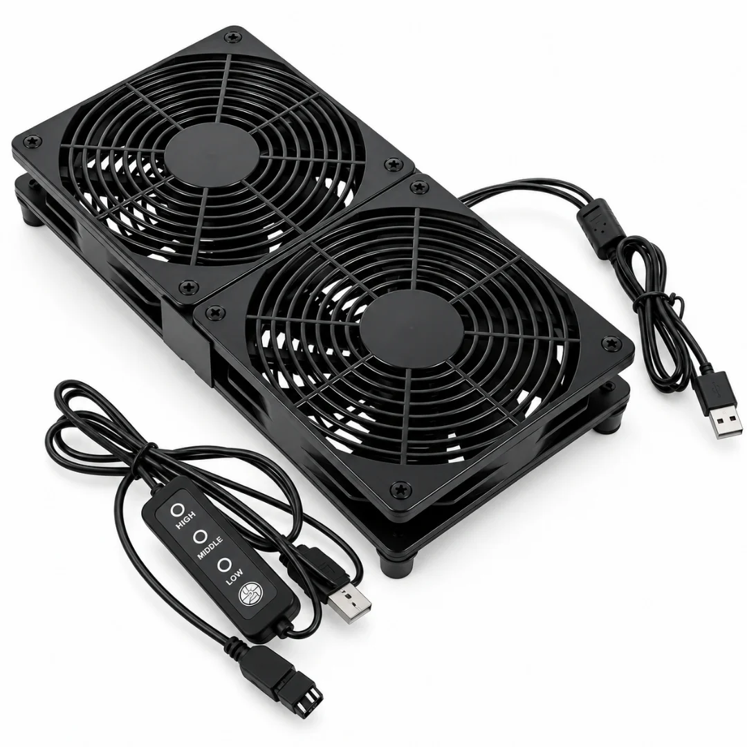 Alfais 6036 Çift USB Fan 240mm 5V 3 Kademe Hız Ayarlı ON OFF