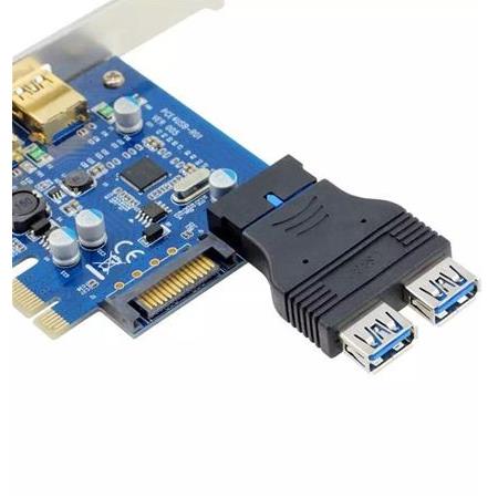 Alfais 4924 19 Pin 2xUSB 3.0 To 9 Pin USB 2.0 Çevirici Dönüştürücü Adaptör