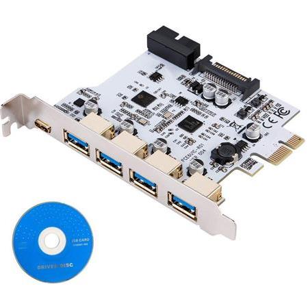 Alfais 5085 Pci-e Express To Usb 3.0 Type C Hub 5 Port Çoklayıcı Kart