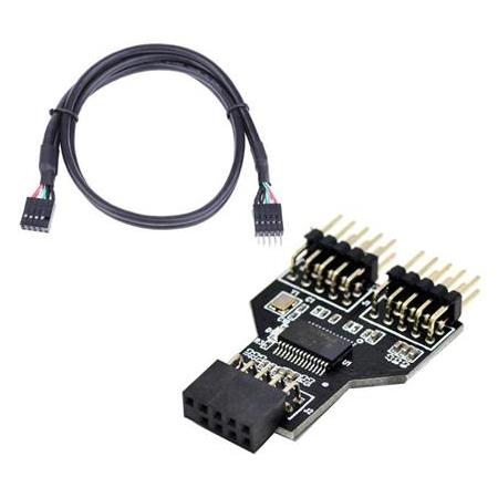 Alfais 5089 9 Pin Anakart Usb Rgb Bluetooth Başlık Uzatma kablosu Çoklayıcı Çevirici