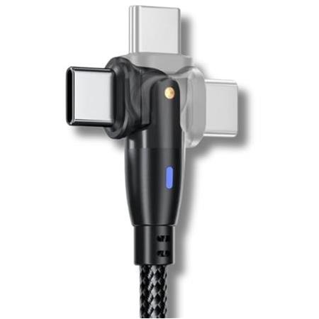 Alfais 6011 Type C To Hızlı Şarj Data Kablosu Çevirici Dönüştürücü Adaptör 180° Döner 60W 1M