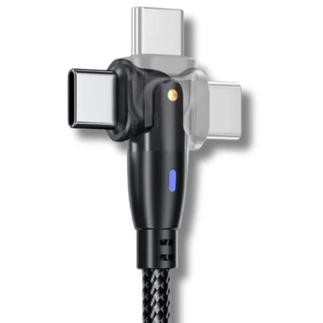 Alfais 6011 Type C To Hızlı Şarj Data Kablosu Çevirici Dönüştürücü Adaptör 180° Döner 60W 1M