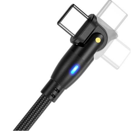 Alfais 6012 Type C To Hızlı Şarj Data Kablosu Çevirici Dönüştürücü Adaptör 180° Döner 100W 1M
