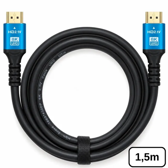 Alfais 6060 8K Ultra HD 2.1V 48Gbps Hdmi Kablo 1.5 Metre Altın Kaplama Led Tv