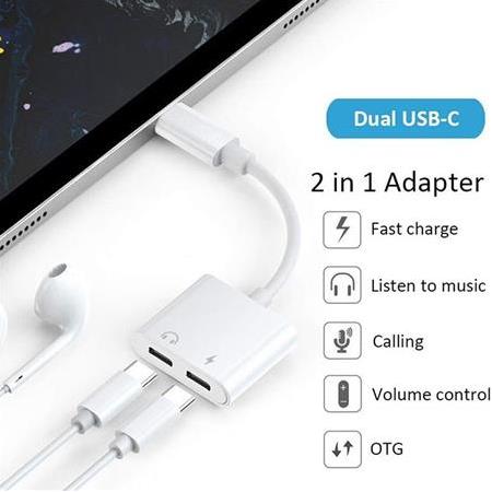 Alfais 5067s Type C To Kulaklık Hızlı Şarj Giriş Çevirici Çoklayıcı Çoğaltıcı Splitter Adaptör