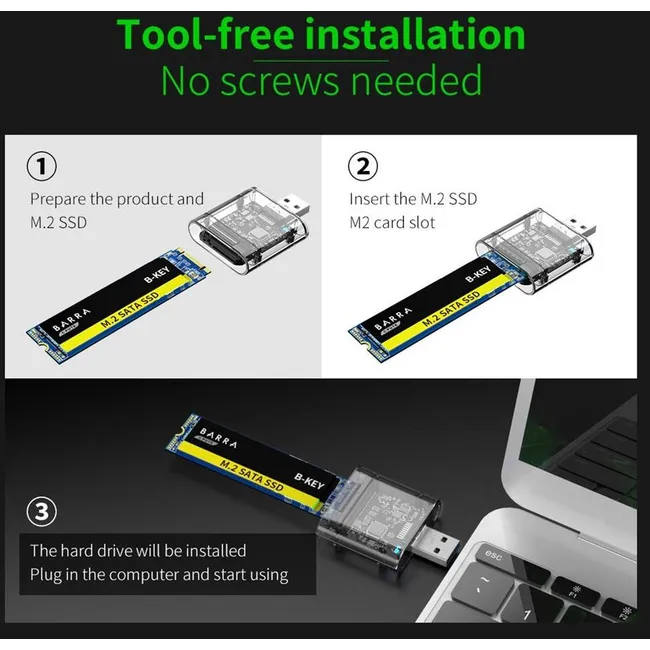 Alfais 5229 M.2 Sata To Usb 3.0 Gen1 Ngff Ssd 5gbps Harddisk Kutu Çevirici Adaptör