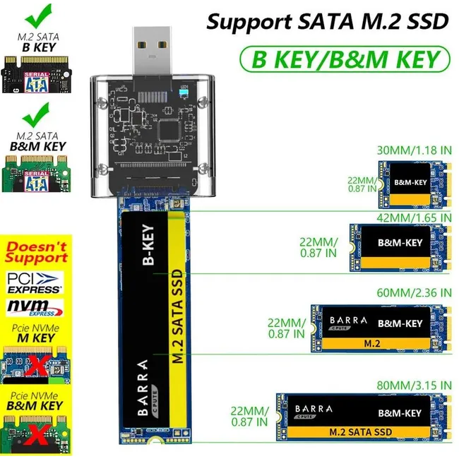 Alfais 5229 M.2 Sata To Usb 3.0 Gen1 Ngff Ssd 5gbps Harddisk Kutu Çevirici Adaptör