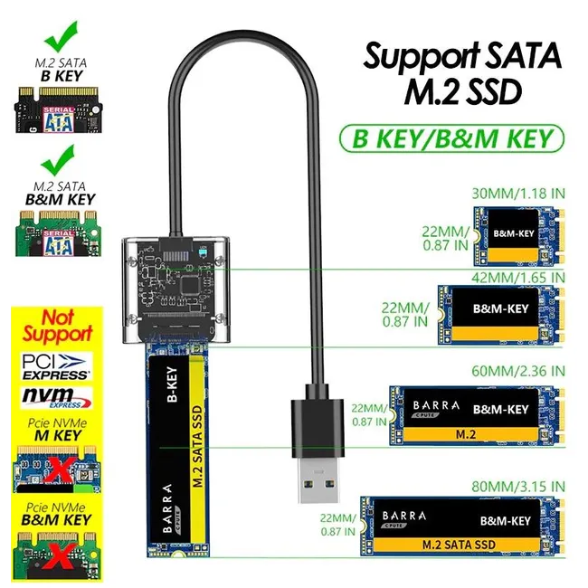 Alfais 5230 M.2 Sata To Usb 3.0 Gen1 Ngff Ssd 5gbps Harddisk Kutu Çevirici Adaptör