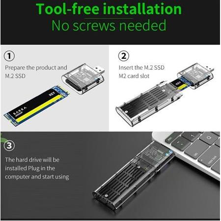 Alfais 5231 M.2 Sata To Usb 3.0 Gen1 Ngff Ssd 5gbps Çevirici Adaptör Harddisk Kutusu