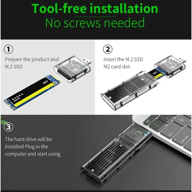 Alfais 5231 M.2 Sata To Usb 3.0 Gen1 Ngff Ssd 5gbps Çevirici Adaptör Harddisk Kutusu