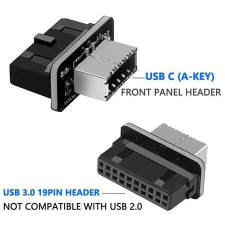 Alfais 5209 Type-E To USB 3.0 19 PIN Anakart Dişi Erkek Çevirici Dönüştürücü Adaptör