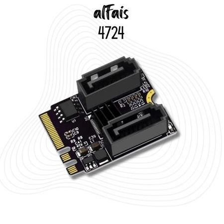 Alfais 4724 M.2 Key A+E to SATA3.0 Expansion WiFi Port Çevirici Çoklayıcı Adaptör