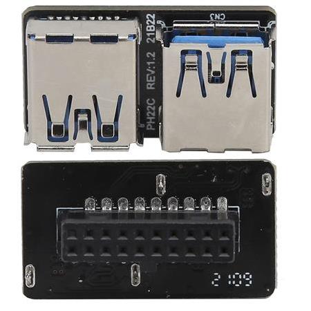 Alfais 5047 Kasa İçi Usb 3.0 19 20 Pin Dişi To 2X Anakart Çoklayıcı Adaptör