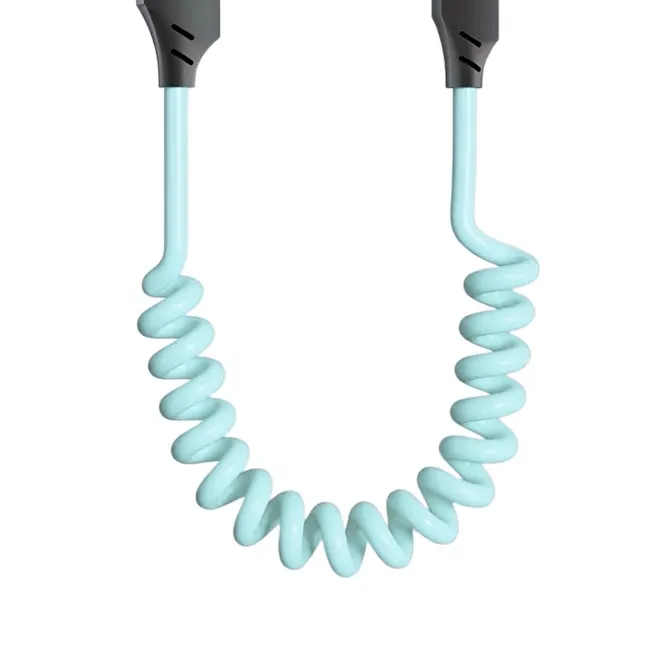 Alfais 6008 USB Type-C Lightning 4'ü 1 Arada 65W PD Hızlı Şarj Data Kablosu 1.5m Spiral Çevirici