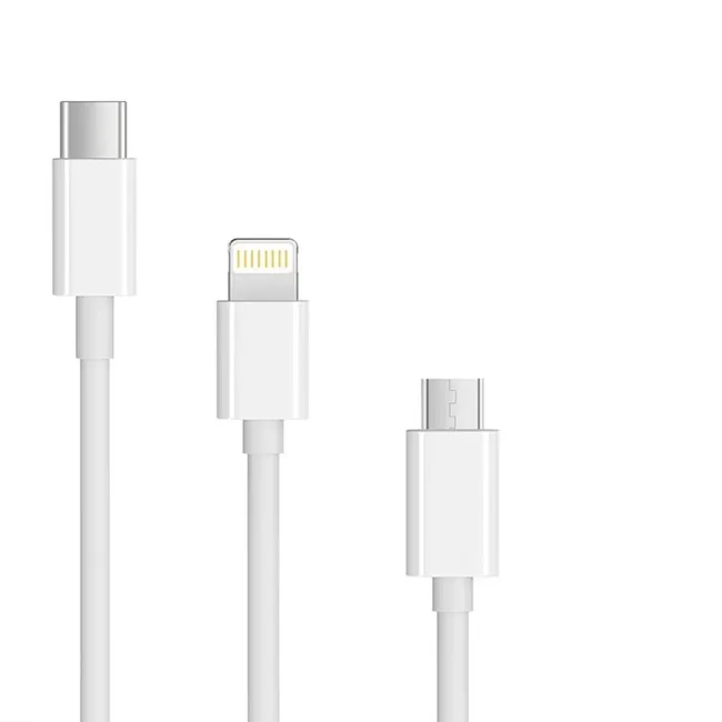 Alfais 5103 Usb To Micro Usb Type C Lightning Çevirici Dönüştürücü Data Şarj Kablosu