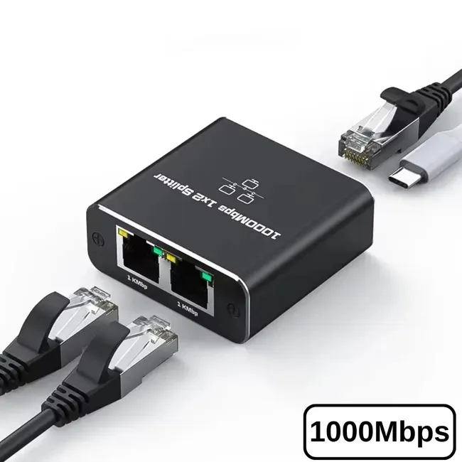 Alfais 4925 RJ45 Ethernet Switch Splitter Gigabit 1000Mbps 2 Port Çevirici Çoklayıcı Router
