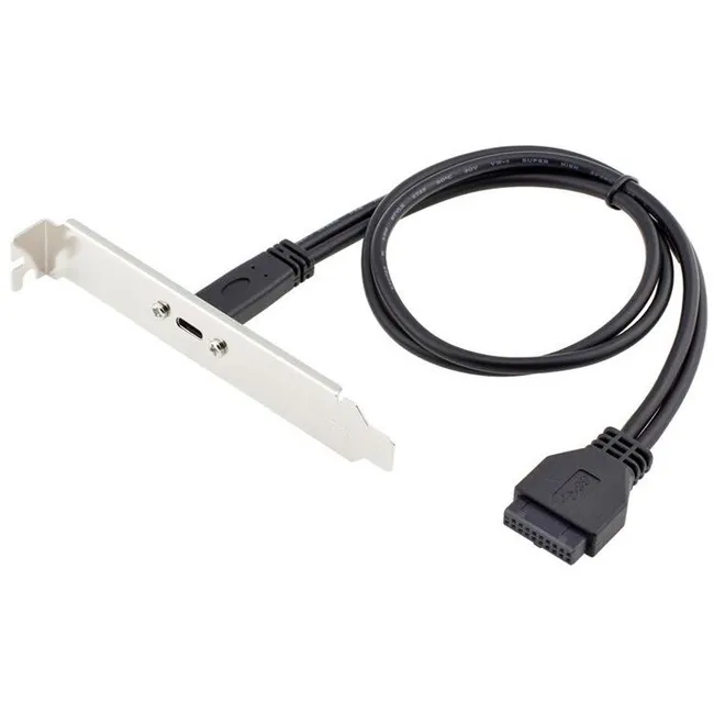 Alfais 4329 Type C 19-20 Pin Dişi to Usb 3.0 Anakart Panel Pci Çevirici Kablosu