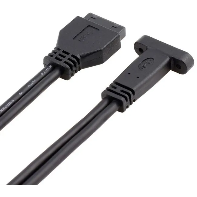 Alfais 4329 Type C 19-20 Pin Dişi to Usb 3.0 Anakart Panel Pci Çevirici Kablosu