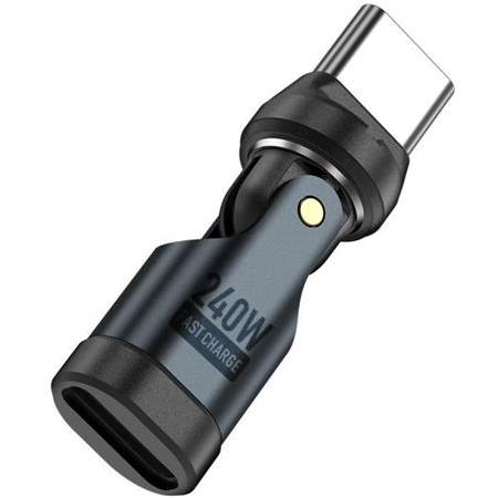 Alfais 6009 USB Type-C OTG Çevirici Adaptör 540° Döner PD240W 5A  Şarj Veri Dönüştürücü