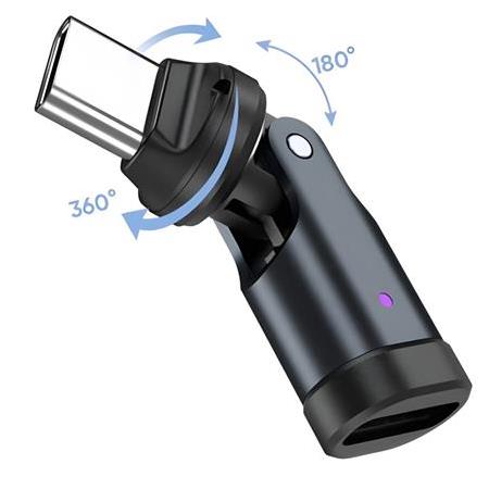 Alfais 6009 USB Type-C OTG Çevirici Adaptör 540° Döner PD240W 5A  Şarj Veri Dönüştürücü