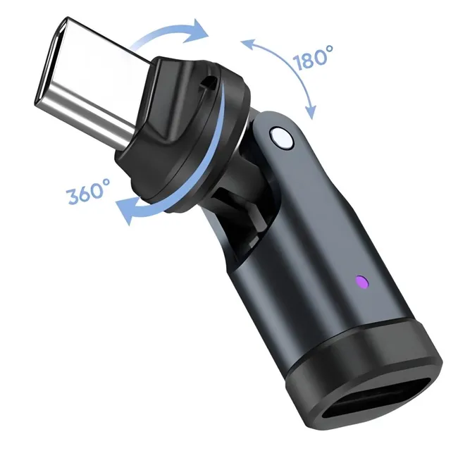 Alfais 6009 USB Type-C OTG Çevirici Adaptör 540° Döner PD240W 5A  Şarj Veri Dönüştürücü