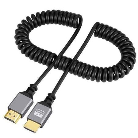 Alfais 4414 Hdmi Spiral Yaylı Uzayabilen FullHd 4k 60Hz Uhd Kablo (0.5-2 Metre)