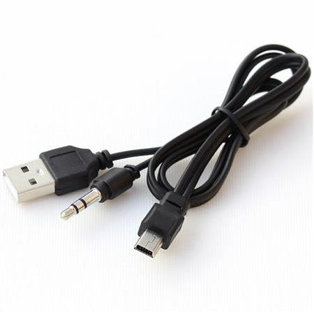 Alfais 5127 Mini USB Şarj ve 3.5mm Aux Ses Birleştirici Kablo Mp3 Mp4 Radyo Hoparlör 45cm