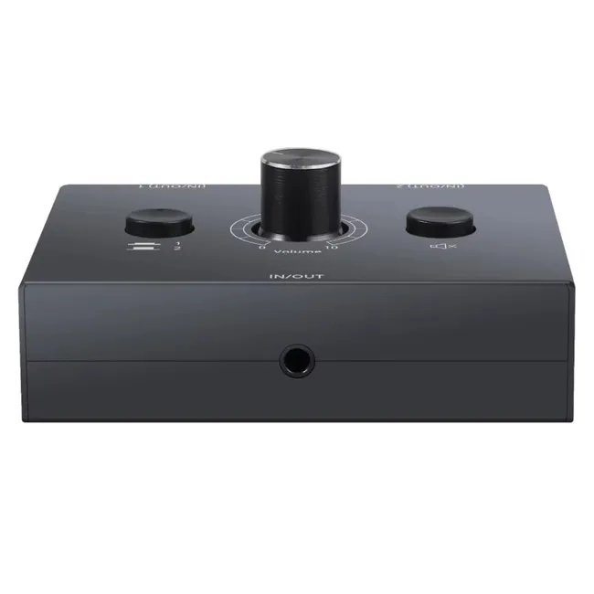 Alfais 6077 Ses Kulaklık Hoparlör 2 Port Aux Switch Çoklayıcı Çevirici 3.5mm Stereo Audio Seçici