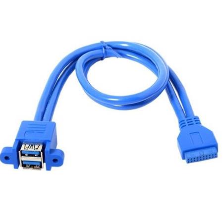 Alfais 4993 Usb 3.0 19 20 Pin Dişi To 2X Anakart Panel Tipi Kablo