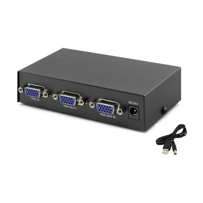 Alfais 4512 Vga Splitter Switch 2 Port 200Mhz Çoklu Ekran Çoklayıcı