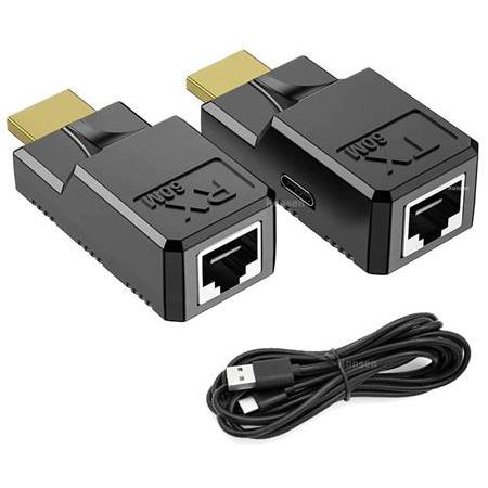 Alfais 4952 Hdmi Rj45 Cat5 6 Extender Uzatıcı Güç Destekli Uzatma Aparatı Adaptör