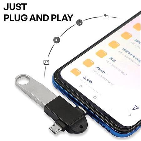 Alfais 4965 Micro Usb Type-c 3 In 1 Dönüştürücü Çevirici Adaptör Otg