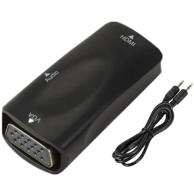 Alfais 4979 Hdmi To Vga Monitör Ses Destekli Çevirici Dönüştürücü Adaptör Dişi-Dişi