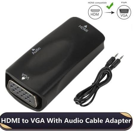 Alfais 4979 Hdmi To Vga Monitör Ses Destekli Çevirici Dönüştürücü Adaptör Dişi-Dişi