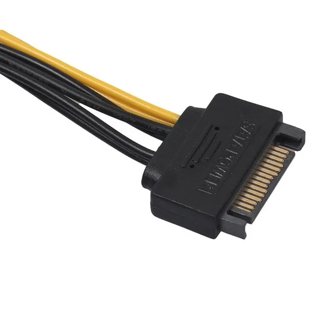 Alfais 5062 Sata To 6+2 Pin 8 Pin Ekran Kartı Power Çevirici Kablo Bakır 20Cm