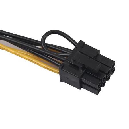 Alfais 5062 Sata To 6+2 Pin 8 Pin Ekran Kartı Power Çevirici Kablo Bakır 20Cm