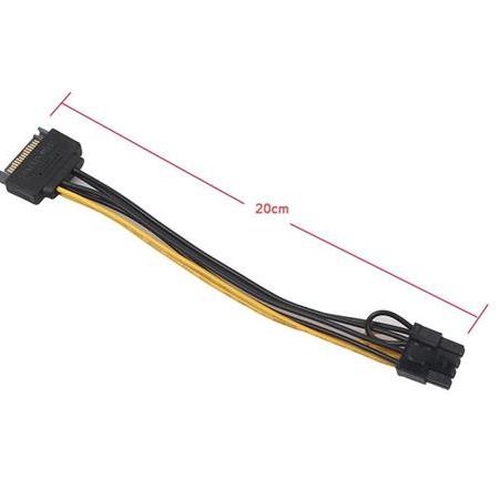 Alfais 5062 Sata To 6+2 Pin 8 Pin Ekran Kartı Power Çevirici Kablo Bakır 20Cm
