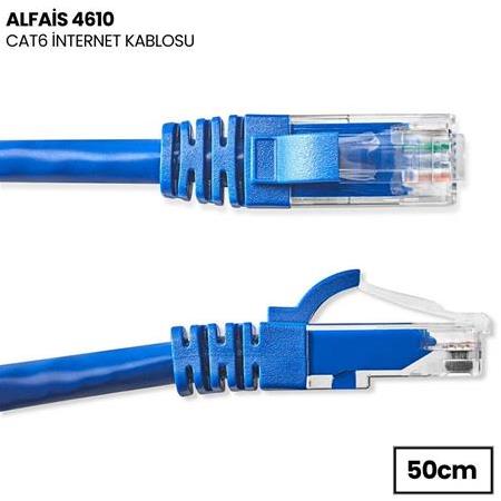 Alfais 4610 Cat6 İnternet Ethernet Rj45 Lan Kablosu 0.5 Metre