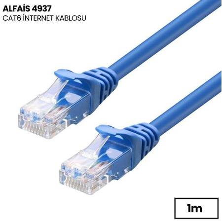 Alfais 4937 Cat6 İnternet Ethernet Rj45 Lan Kablosu 1 Metre