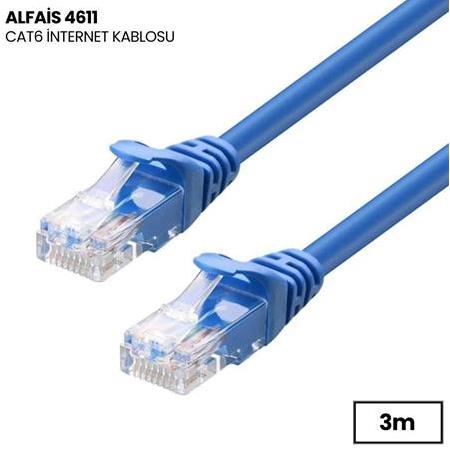 Alfais 4611 Cat6 İnternet Ethernet Rj45 Lan Kablosu 3 Metre