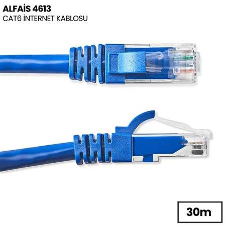 Alfais 4613 Cat6 İnternet Ethernet Rj45 Lan Kablosu 30 Metre