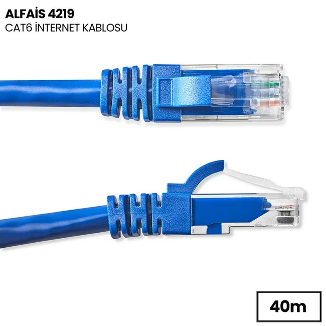 Alfais 4219 Cat6 İnternet Ethernet Rj45 Lan Kablosu 40 Metre