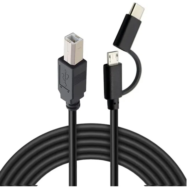 Alfais 5133 Type C + Micro Usb Yazıcı Printer Piyano Midi Bağlantı Kablosu