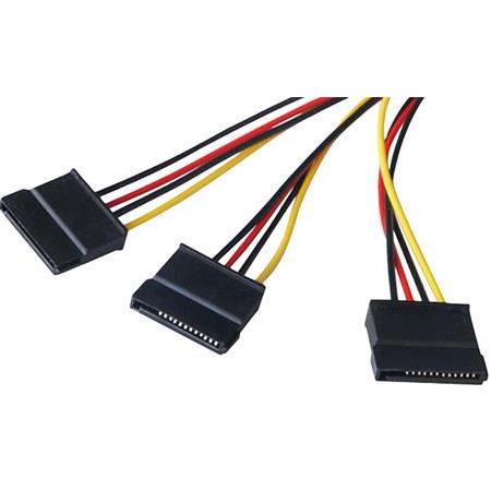 Alfais 4985 Kasa içi 3 Port ide Molex Sata Power Hdd 4 Pin Güç Kablosu