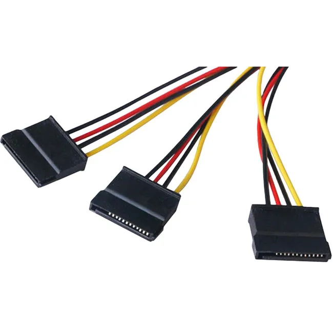 Alfais 4985 Kasa içi 3 Port ide Molex Sata Power Hdd 4 Pin Güç Kablosu