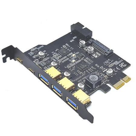 Alfais 4721 Pci-e Express Usb 3.0 Type C 3.2 Çoklayıcı Riser Kart