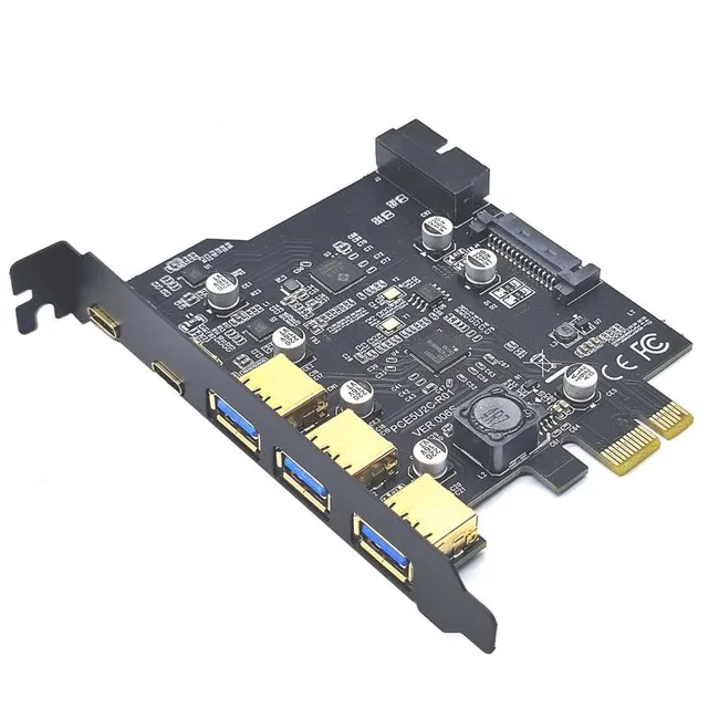 Alfais 4721 Pci-e Express Usb 3.0 Type C 3.2 Çoklayıcı Riser Kart