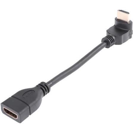 Alfais 4684 Hdmi Dişi Erkek Uzatma 90 Derece Dirsek Çevirici Dönüştürücü Kablosu