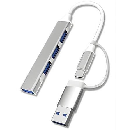 Alfais 6033 Usb 3.0 Type C Hub 4 Port Çoklayıcı Çoğaltıcı Çevirici Dönüştürücü Adaptör