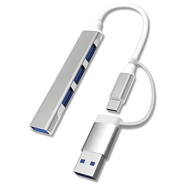 Alfais 6033 Usb 3.0 Type C Hub 4 Port Çoklayıcı Çoğaltıcı Çevirici Dönüştürücü Adaptör